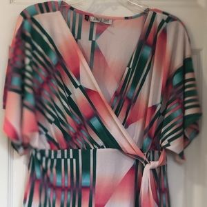 Jennifer Lopez geometric print blouse